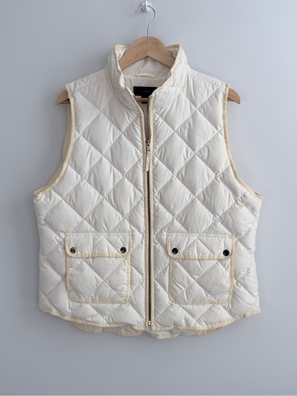 J. Crew Excersion Puffer Vest Ivory XL